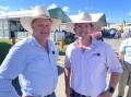 Ray White Glen Innes principal, Geoff Hayes catches up with Andrew Brownlie, NAB Armidale at Beef 24. Pictures by Simon Chamberlain