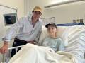 Ted Chick, Armidale, with Mac Downes, 14, Uralla, at the Sydney Children's Hospital, Randwick. Picture supplied