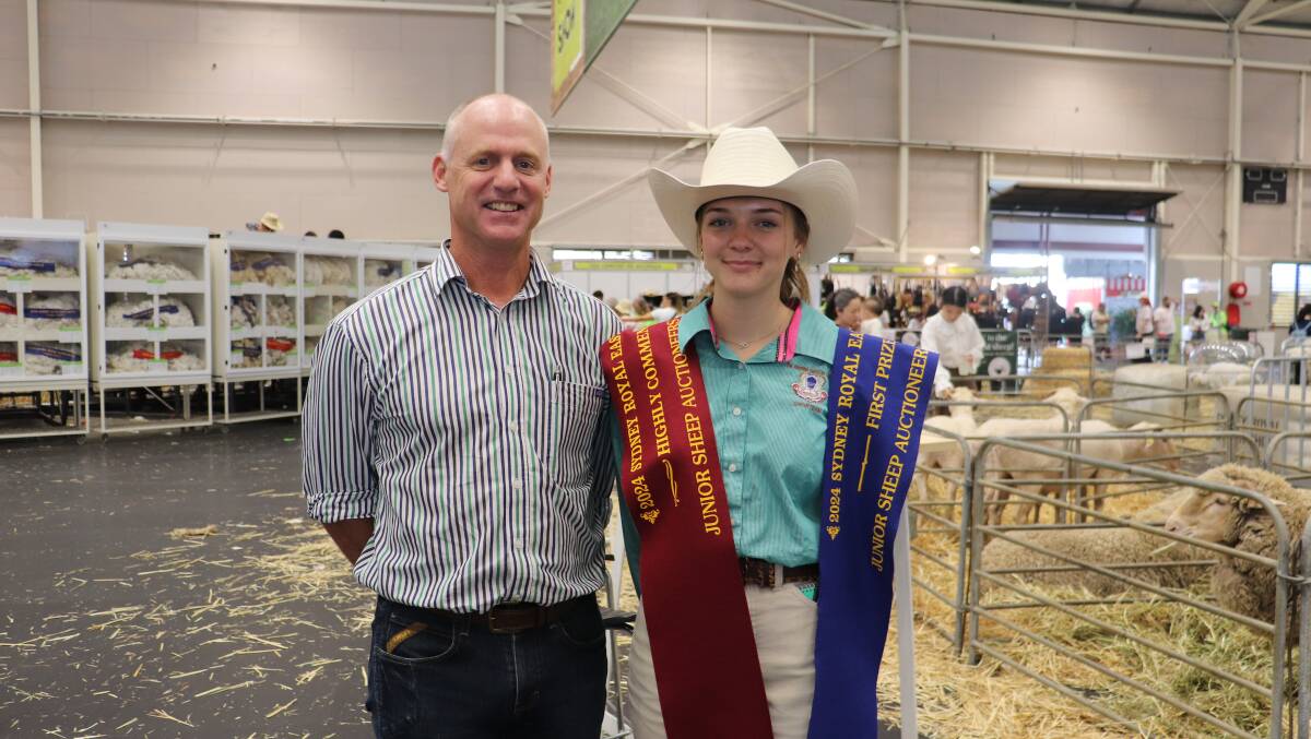 Trevor and Indigo Dawson with the blue ribbon in the advanced category. Picture by Dakota Tait.