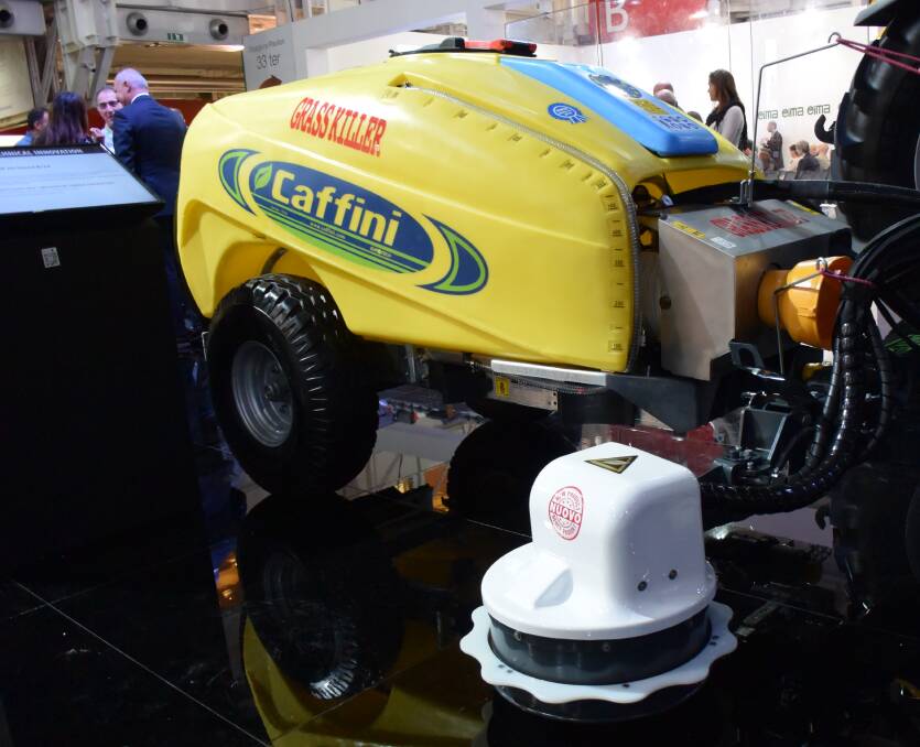 Caffini's novel approach to undervine weeding - a water jet blasting unit.