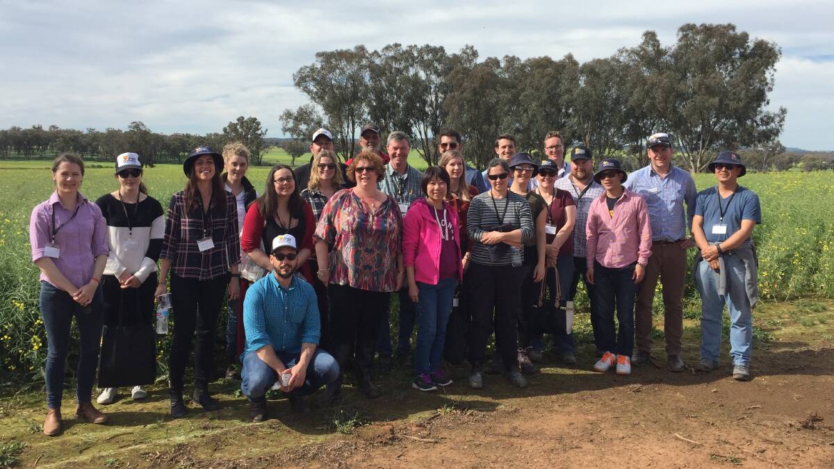 On the ground: Canberra-based policy staff visit Derek Ingold's grain farm operation near Temora. Photo: supplied.