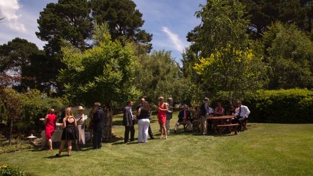 The garden at "Warreen", hosting a wedding party.