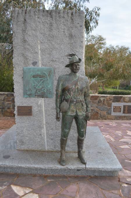 The bronze sculpture of Corporal William Bradford of the 1st Australian Horse created by Carl Verlerius sited near the memorial entrance.