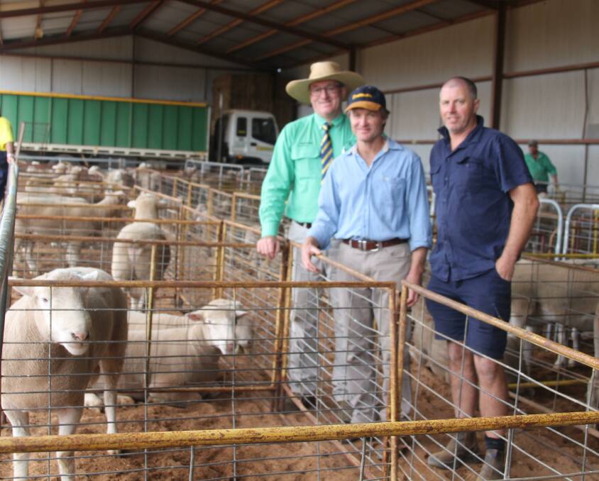Peter Thomas, Nutrien Milling Tjomas, Dubbo, Daryl Dixon, Ashbank and the top purchaser, Anthony Martin. 