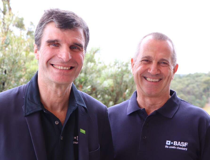 President of BASF agricultural solutions division, Vincent Gros, with head of agricultural solutions for Australia and New Zealand, Gavin Jackson.