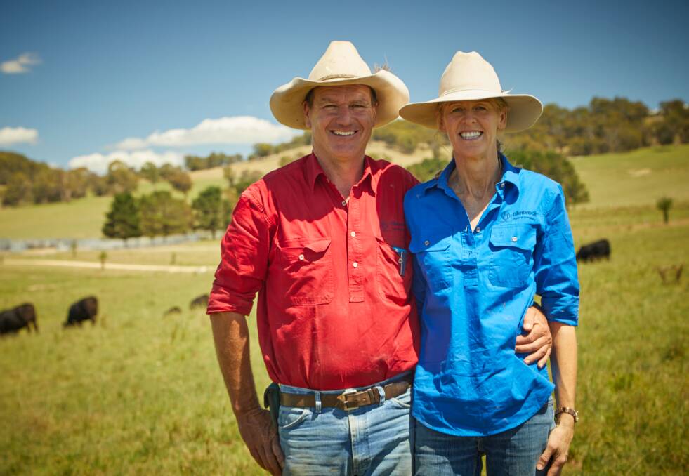 Bill and Jacqui Mitchell from Glenbrook Pastoral Company, Aberfoyle, use in-paddock weight gain monitoring to reduce labour and ensure productivity. Photo: supplied