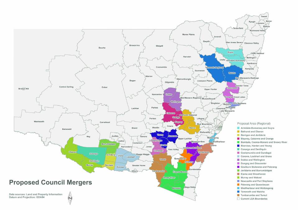 Proposed regional council mergers. 