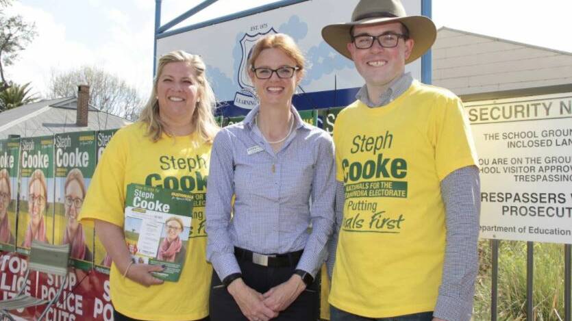 Nats' MLC Bronnie Taylor, new Cootamundra MP Steph Cooke, and Northern Tablelands MP Adam Marshall. 