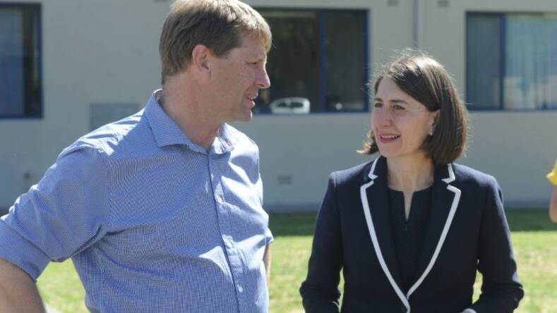 Newly-elected Nationals' Murray MP Austin Evans and Premier Gladys Berejiklian. 