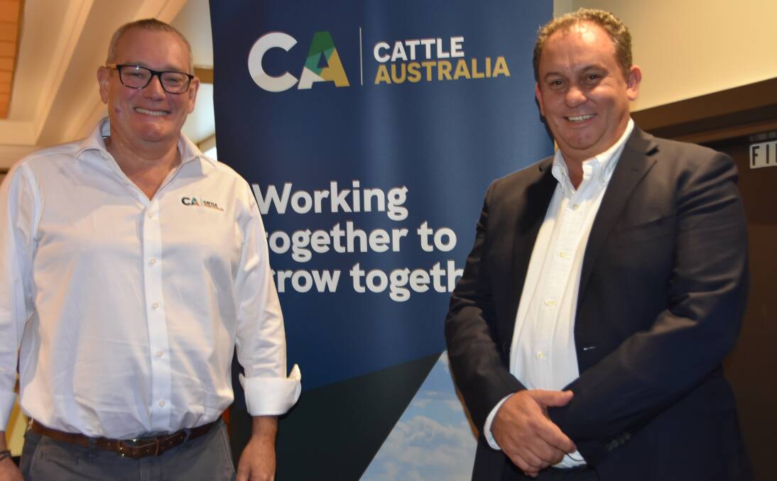 Cattle Australia's Dr Chris Parker and Garry Edwards. Picture Shan Goodwin.