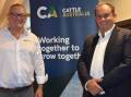 Cattle Australia's Dr Chris Parker and Garry Edwards. Picture Shan Goodwin.