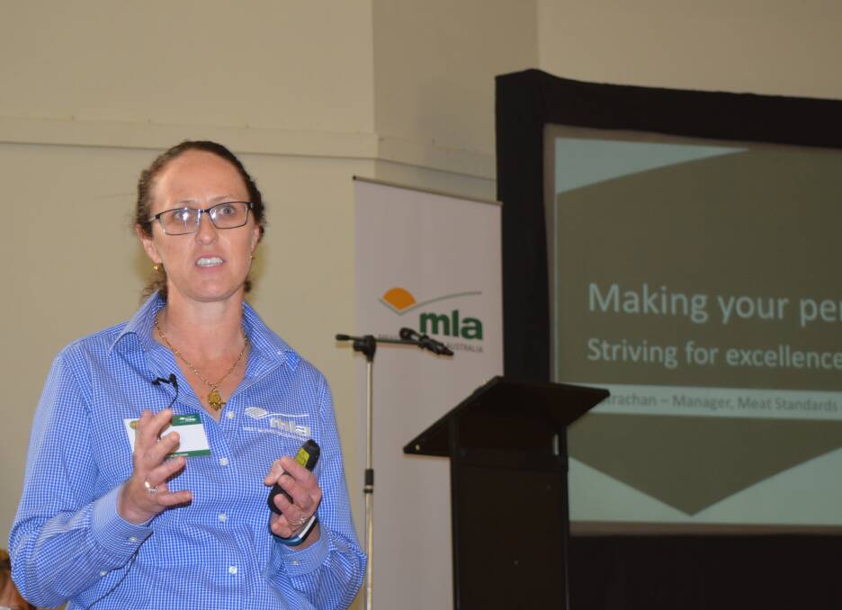 Meat Standards Australia program manager Sarah Strachan speaking at a producer forum held in conjunction with the Queensland Eating Quality Awards in Gympie last week.