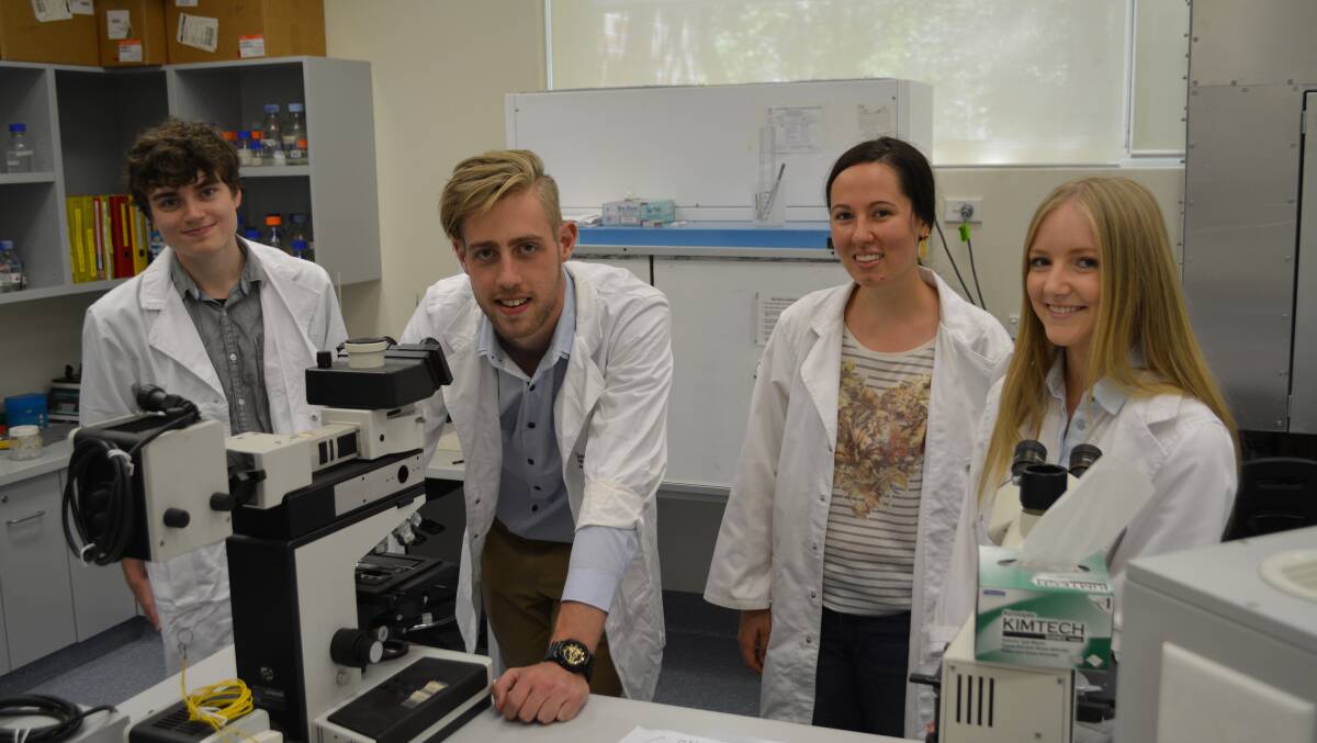 Sustainable agriculture and food security students at the University of Western Sydney  Sean Andrews-Marney, Jarrod Willemse, Megan Hounslow and Grace Scott. 
Photo: Jessica Frecklington 