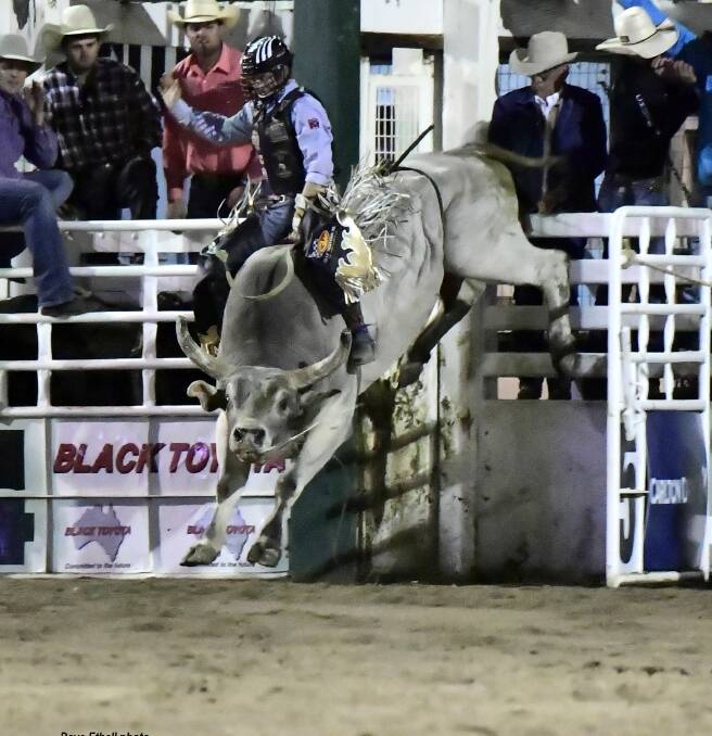 Troy Wilkinson rides Rude Manners in an earlier round of the Xtreme Bulls competition. Wilkinson is favourite going into Saturday's finals in Dubbo. Gates open at 6.30pm.