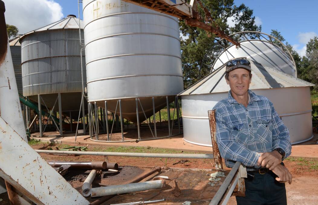 Scott Robb, "Danbury", Ungarie, is bolstering his capacity to store grain on farm in waiting for better prices and selling options other than GrainCorp. He says a big factor in his decision was the closing of the Ungarie depot.