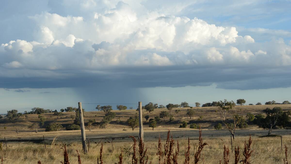 A storm cell unloads in the Central West near Dubbo earlier in the week. 