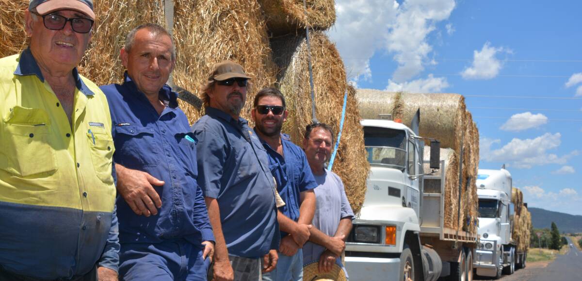 Donors of hay and transport from the Wellington district, Garry Todd, Tony Inder, John Turner, Tom Whiteley and Stuart Edwards.