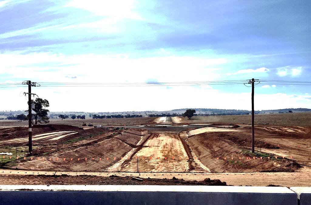 The new roads within the Riverina Intermodal Freight and Logistics hub at the Bomen industrial estate near Wagga Wagga. Photo by Pennie Scott