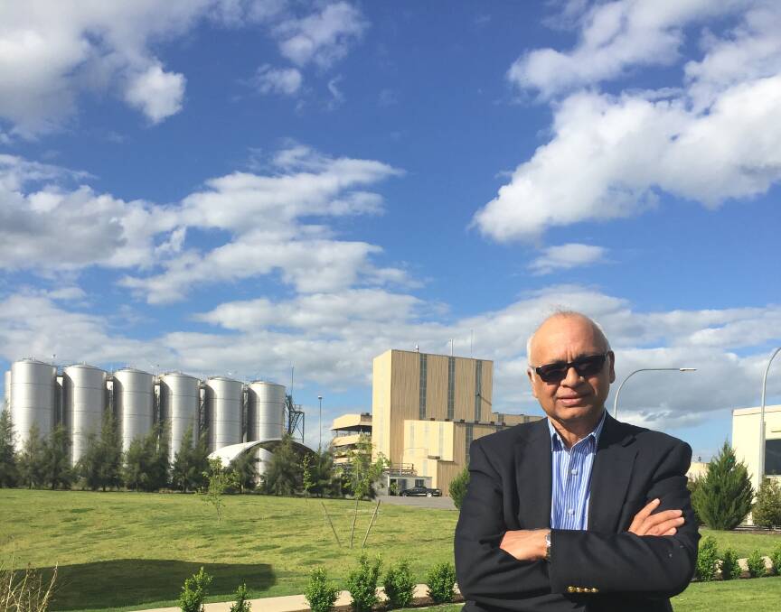Mr D D Saxena, founder of Riverina Oils and Bio-Energy at Wagga Wagga. The plant crushes and refines 165,000 tonnes of canola each year.