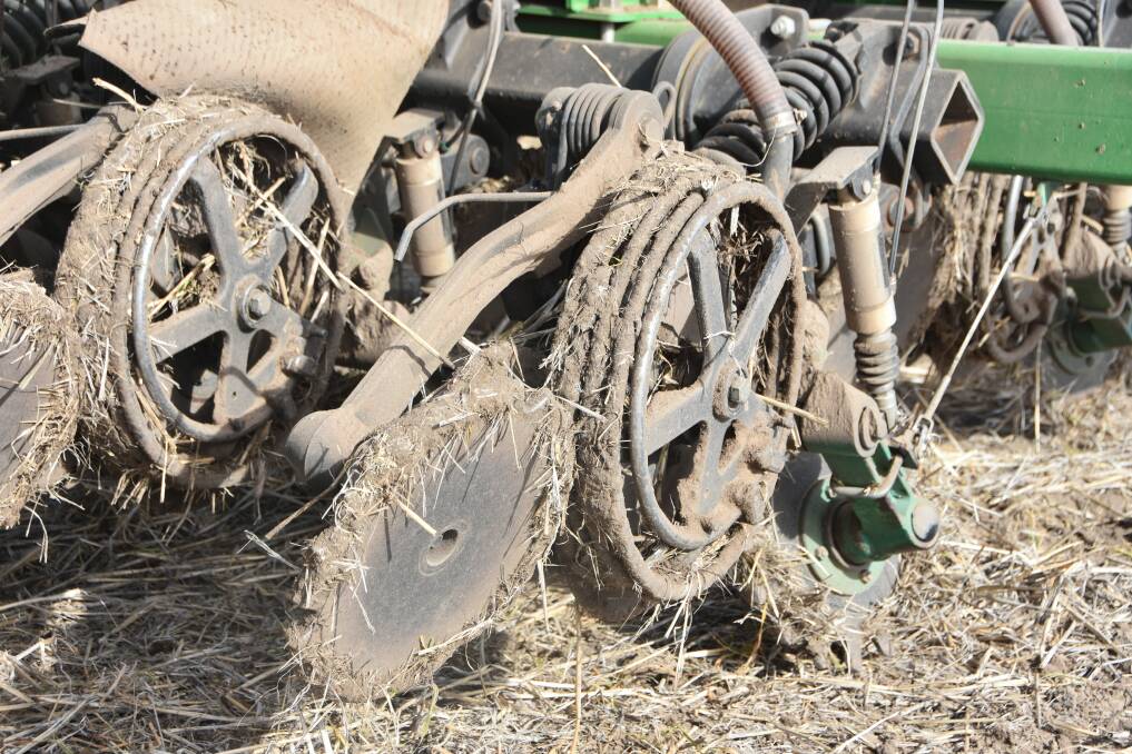 The new RFM NT design coil wheel system has performed well, even in sticky conditions, on the Lindsay family farm in the northern Wimmera this year.