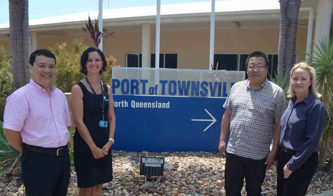 Port tour: Delegates Zhou Ligong and Zhang Yong were given a rundown of the logistical capabilities at the Port of Townsville by general manager property and trade Claudia Brumme-Smith and CEO Ranee Crosby.