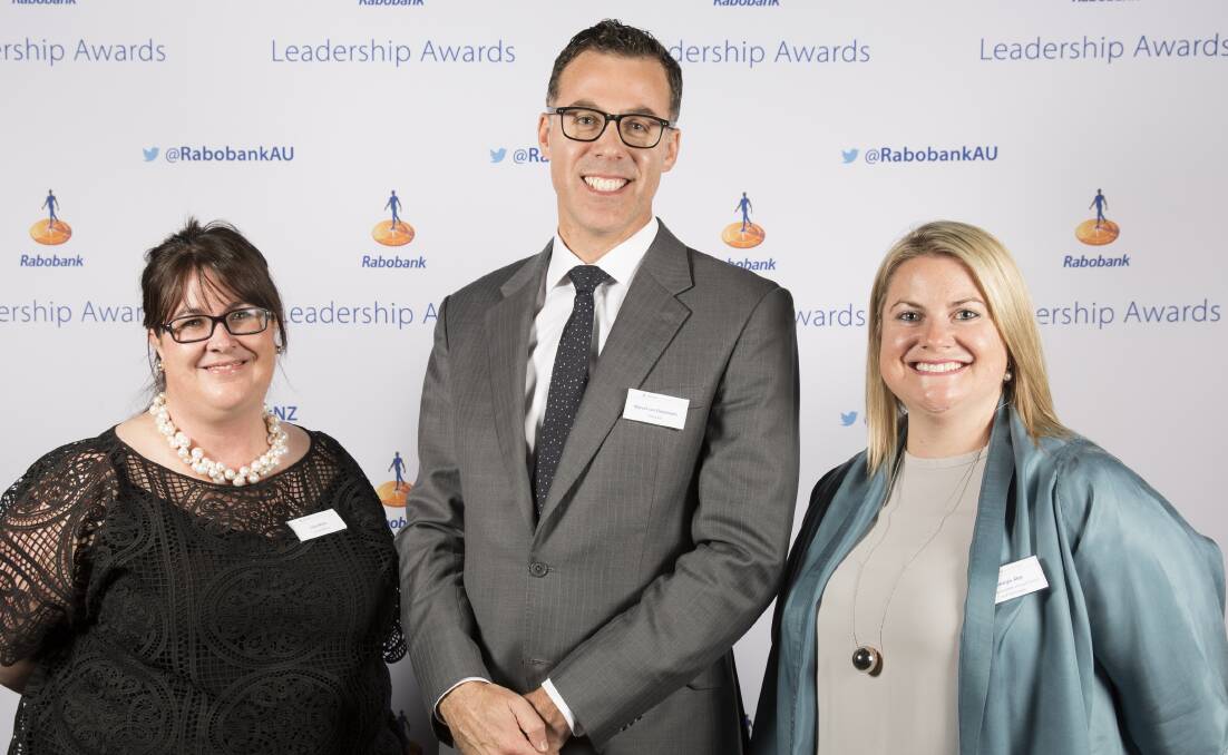 Fairfax Media business manager Sally White, Rabobank group executive country banking Marcel van Doremaele, and Australian Institute of Food and Science Technology chief executive officer Georgie Aley.