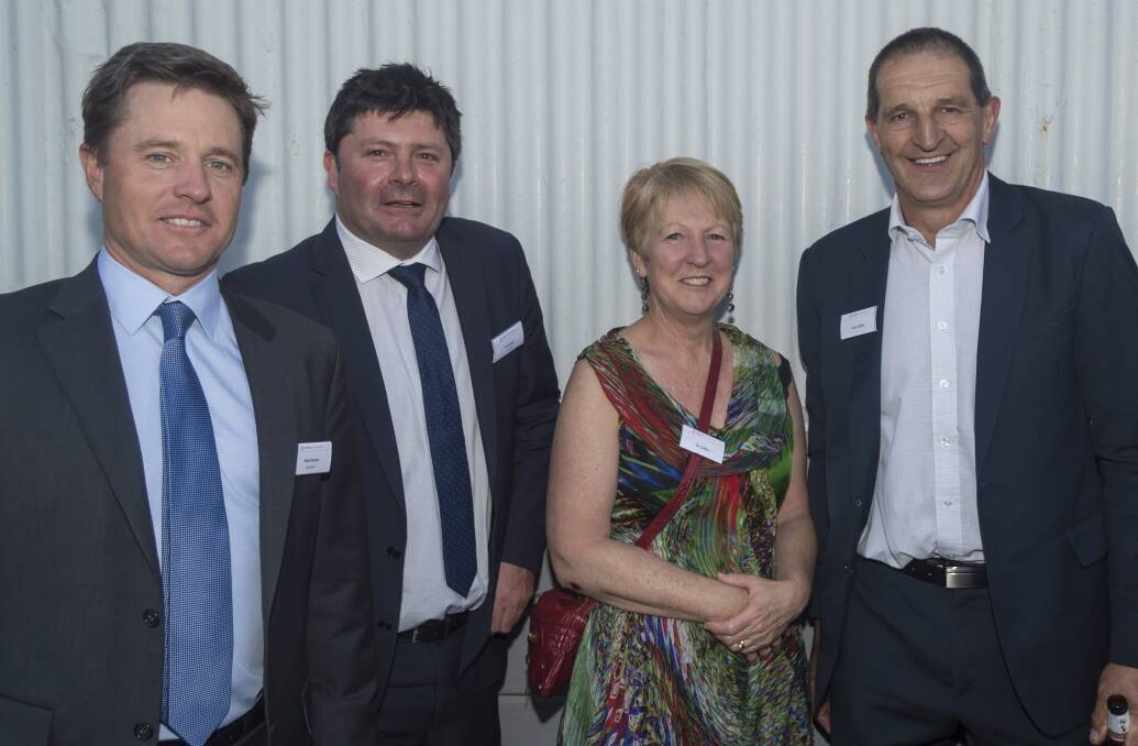 Nick Pearce, Rabobank, with Rabobank state manager Victoria Hamish McAlpin, and Jan and Chris Griffin, Gippsland, Victoria.