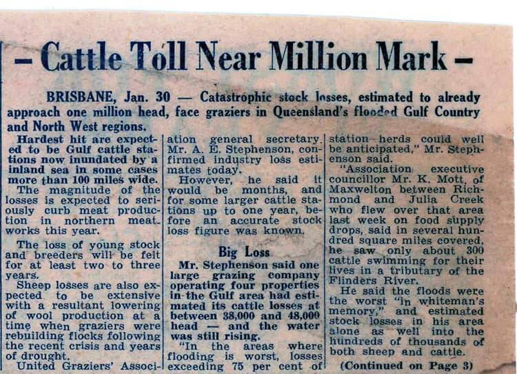 A 1974 newspaper clipping shared recently by former Gulf Country resident, Dawn Teece.