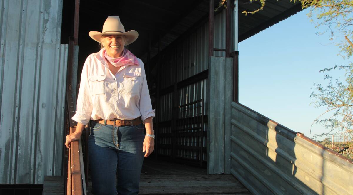 Wool away: The prospect of hearing handpieces buzzing again in her disused shearing shed has Muttaburra's Lisa Magoffin smiling. Pictures: Sally Cripps.