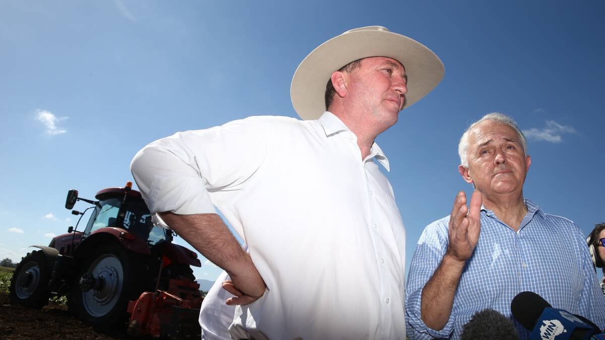 Peter Austin says there has been 23 consecutive Newspolls in which the Coalition has trailed Labor. Pictured is Barnaby Joyce and Prime Minister Malcolm Turnbull.