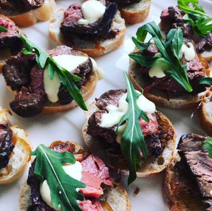 Medway Farm beef fillet canapes, a recipe Belinda Galbraith has created using their produce. Photos by Medway Farm.