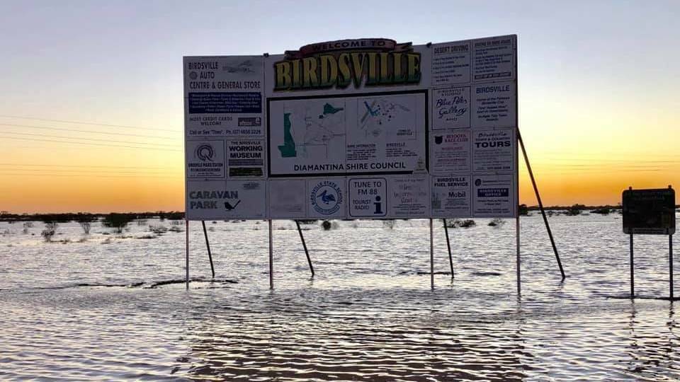 Birdsville Bakery posted this photo in February with the caption: 'Welcome to Birdsville.... our new Island paradise. Waterview blocks only $12000'. Photo from Birdsville Bakery.