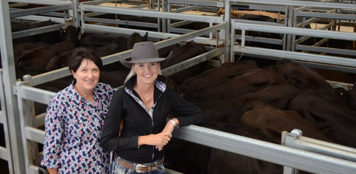 Liz and Elli Reid, "Dalveen", Bendemeer, sold 57 cows and calves, 18 steers and 30 heifers in a herd dispersal.