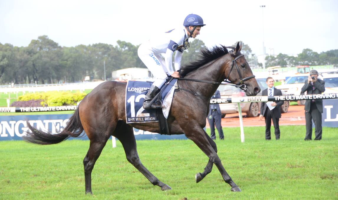 She Will Reign after her Golden Slipper win with Ben Melham in saddle. The filly is aimed for The Everest in October.  Photo by Virginia Harvey