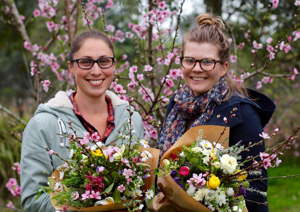 SEASONAL FLOWERS: Vanessa Garcia and Dominique Northam from Flower Farm Collective, based at Dungog.