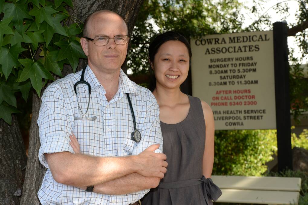 Cowra GP and Rural Doctors Association of NSW secretary David Richmond and junior doctor Teena Downton. Photo by Rachael Webb