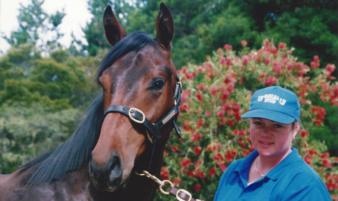 Shireen Sieler with one of her young Thoroughbred horses she bred at Saslea, near Goulburn.