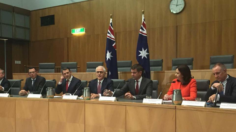 Addressing the media after today's COAG meeting in Canberra.