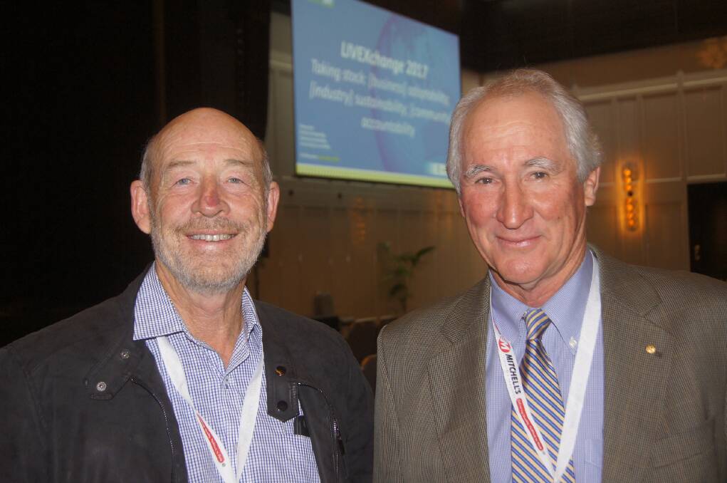 New LiveCorp Chair Terry Enright (left) and LIVEXchange conference MC Don Heatley.