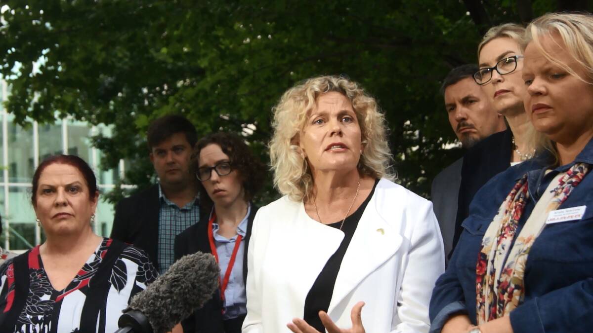 National Farmers' Federation President Fiona Simson speaking out at the media conference.