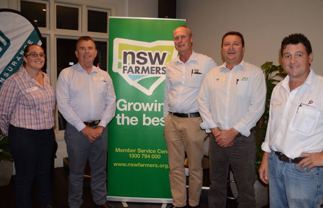 Darling River Local Area Command Kath Quarmbey and Det Supt Fred Trench, NSW Farmers president Derek Schoen,  Paul Job, WFI Dubbo and Prime Super Central NSW manager Geoff Higgins. Photo by Taylor Jurd.