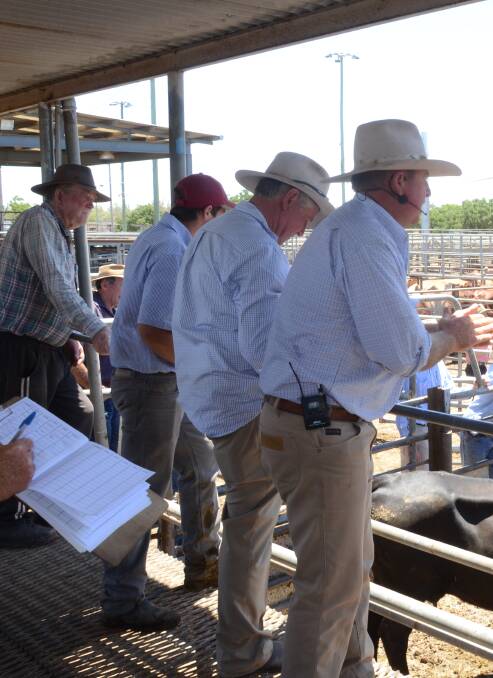 PT Lord Dakin auctioneer, Mark Garland in action with Paul Dakin on hand at left.