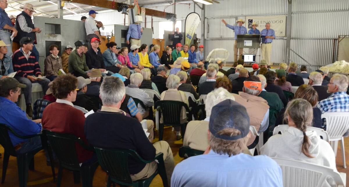 One of the largest crowds of buyers and spectators attended the sale at Glenwood, Wellington.