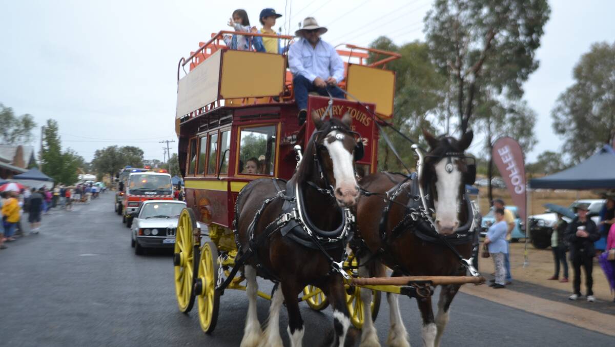 Cobb  and Co coach trips are part of the fun of the 2016 Man from Ironbark Festival at Stuart Town of Easter Saturday, March 26.