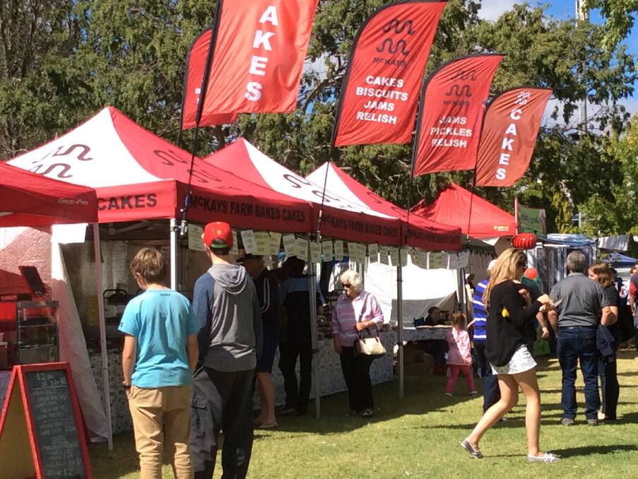 The McKays make the most of limited space available at markets to attract eager clients. Covered space providing shade on hot days is of utmost importance.