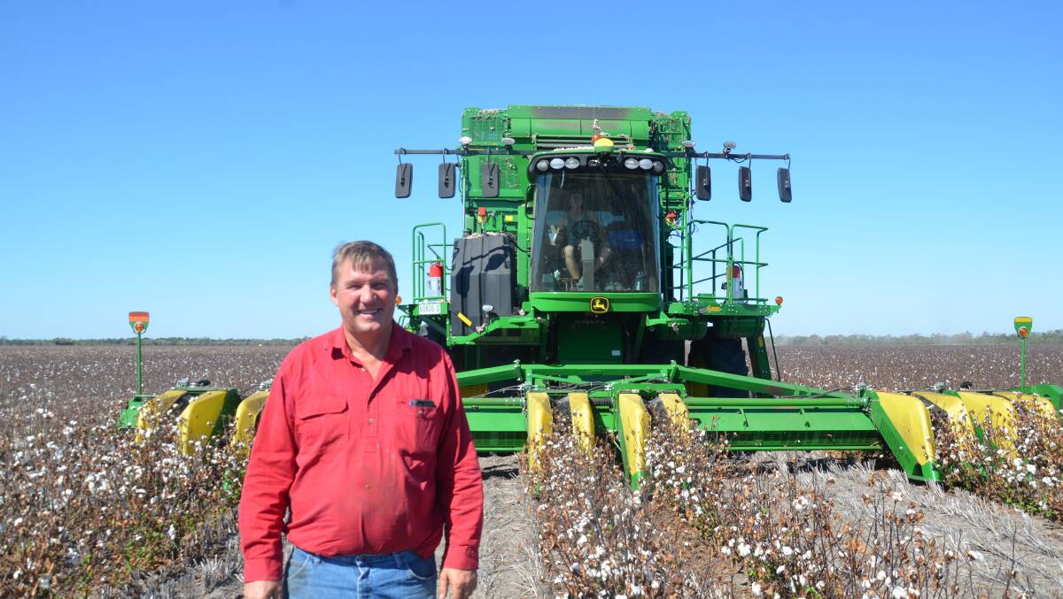 BMC managing director, Ross munro, with his 2017 John Deere CS690 cotton stripper on a farm 40km north of Moree. 