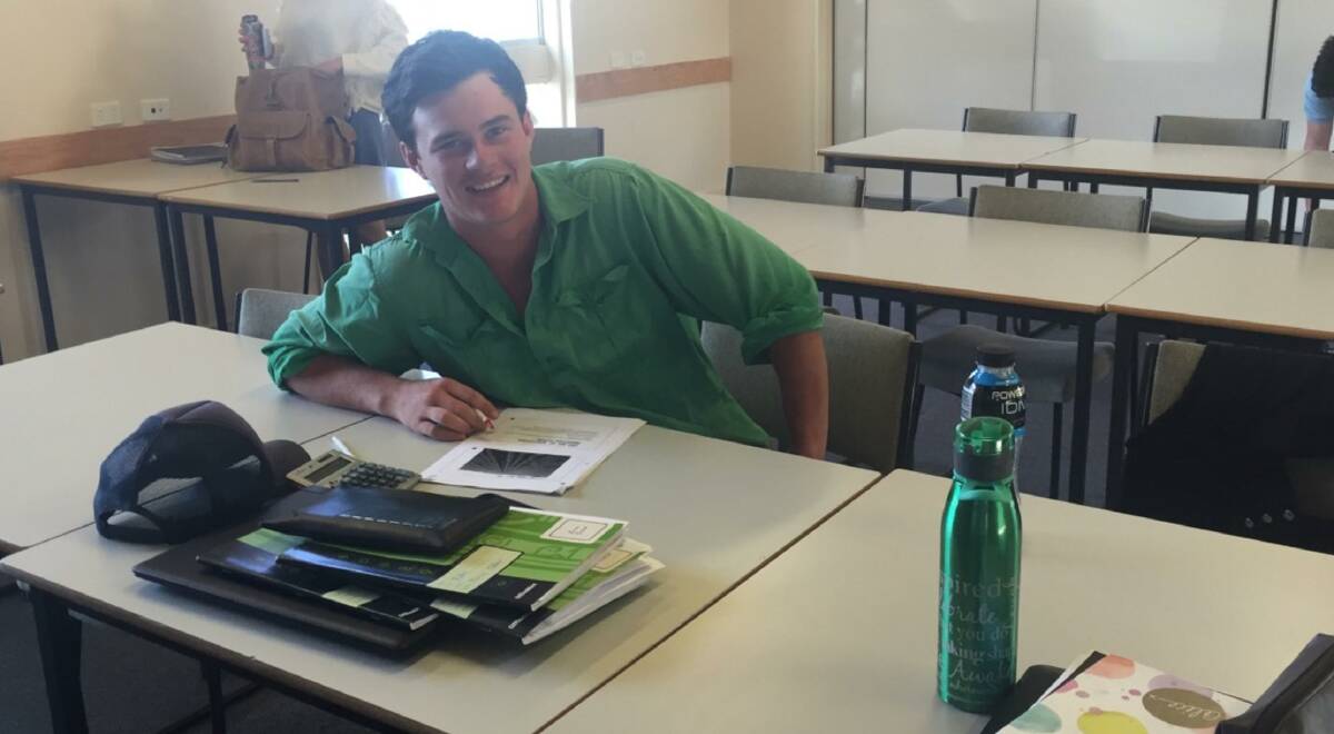 Brendan Murray, Moree, has just completed his first week of a three-year bachelor of Agribusiness at Marcus Oldham College in Geelong. 