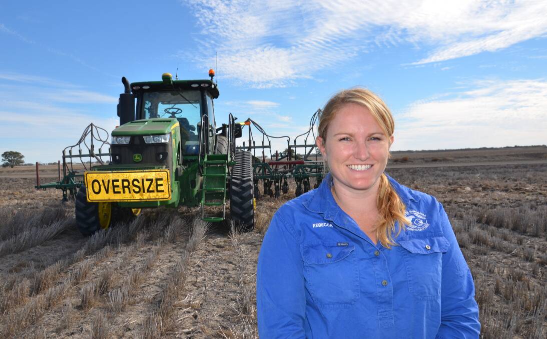 After receiving 30mm of rain two weeks ago, Rebecca Longworth, "South Bunarba", Mungindi, had the confidence to stick to her normal rotation and plant 35 per cent of her cropping area with chickpeas. Sowing is in full swing.  