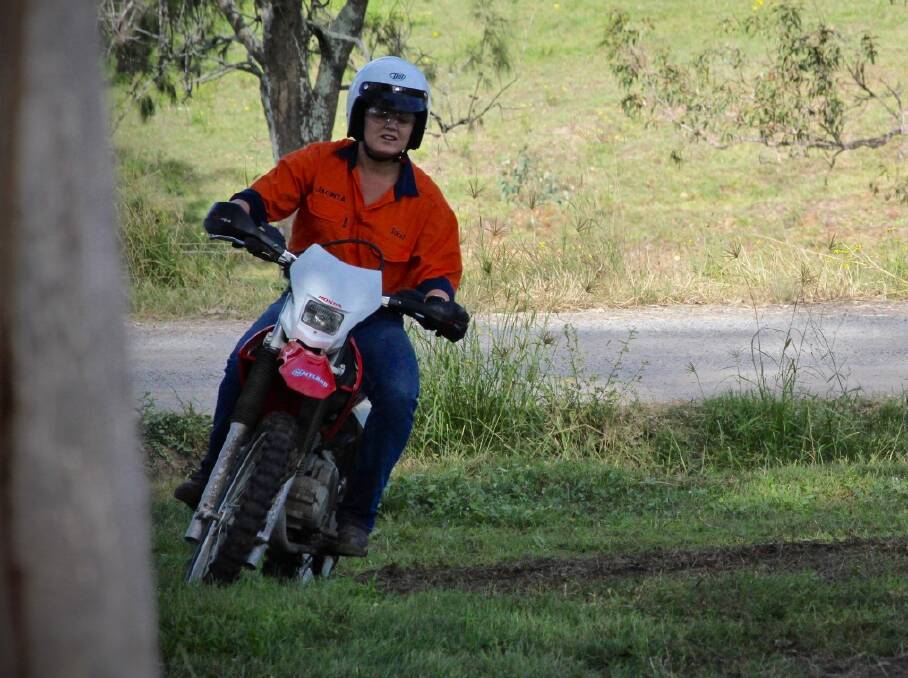 Students learn to ride a motorbike to be able to use it to complete tasks.