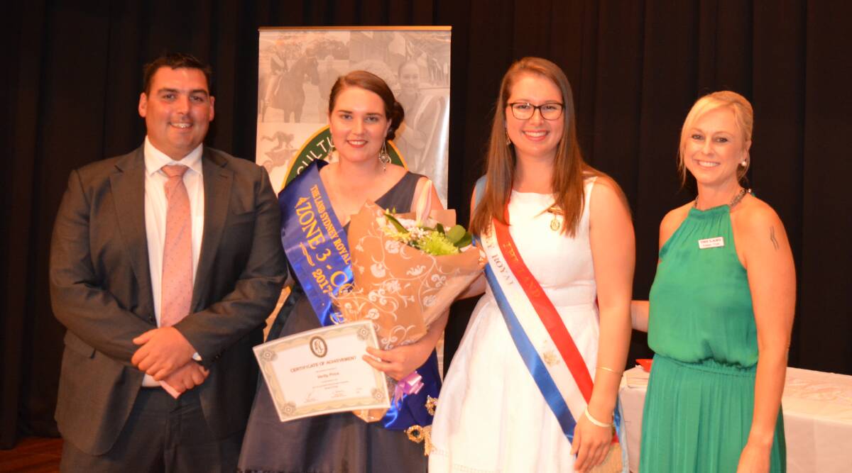 Judge and 2014 Rural Achiever Samuel Martin, Kawana Lea Shorthorns and Elders, Walcha, 2017 zone 3 Showgirl winner, Verity Price, Crookwell, 2016 The Land Sydney Royal Showgirl Grace Eppelstunand and The Land’s livestock editor, Kristen Frost.